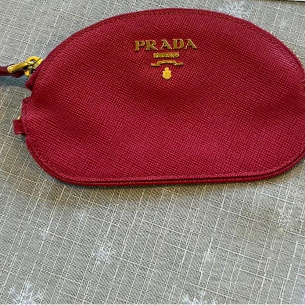 Prada Dark Pink leather Coin Pouch